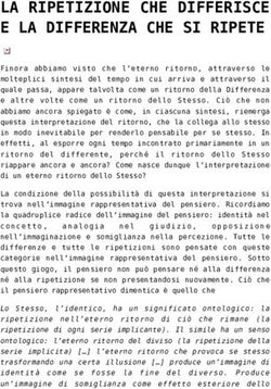 LA RIPETIZIONE CHE DIFFERISCE E LA DIFFERENZA CHE SI RIPETE