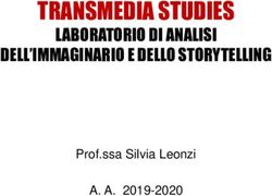 TRANSMEDIA STUDIES LABORATORIO DI ANALISI DELL'IMMAGINARIO E DELLO STORYTELLING - A. A. 2019-2020 - Coris