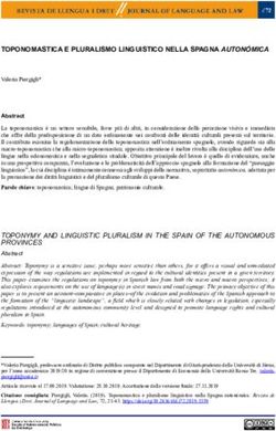 ToponomasTica e pluralismo linguisTico nella spagna autonómica
