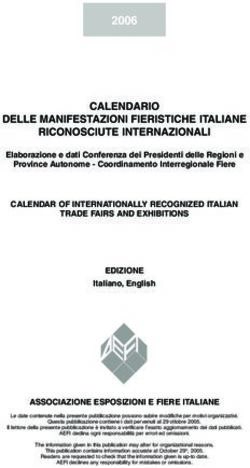 CALENDARIO DELLE MANIFESTAZIONI FIERISTICHE ITALIANE RICONOSCIUTE INTERNAZIONALI - AEFI