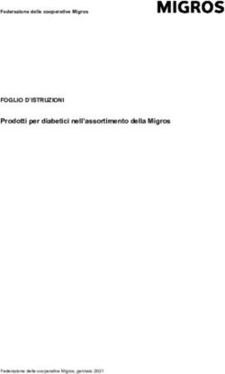 FOGLIO D'ISTRUZIONI Prodotti per diabetici nell'assortimento della Migros - Federazione delle cooperative Migros