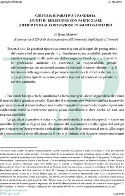 GIUSTIZIA RIPARATIVA E PANDEMIA. SPUNTI DI RIFLESSIONE CON PARTICOLARE RIFERIMENTO AL CONTENZIOSO IN AMBITO SANITARIO - La legislazione penale