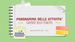 Giornate dello Studente - PROGRAMMA DELLE ATTIVITA'