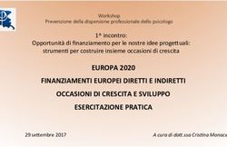 EUROPA 2020 FINANZIAMENTI EUROPEI DIRETTI E INDIRETTI OCCASIONI DI CRESCITA E SVILUPPO ESERCITAZIONE PRATICA