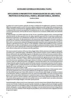 SCENARIO GENERALE DELL'AREA VASTA SITUAZIONE E PROSPETTIVE DEMOGRAFICHE DI AREA VASTA PROVINCE DI PIACENZA, PARMA, REGGIO EMILIA, MODENA