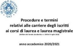 Procedure e termini relativi alle carriere degli iscritti ai corsi di laurea e laurea magistrale - anno accademico 2020/2021