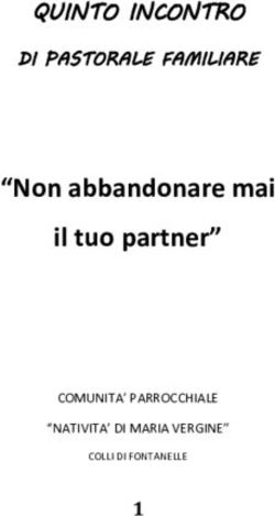 "Non abbandonare mai il tuo partner" - QUINTO INCONTRO DI PASTORALE FAMILIARE - Parrocchia Natività ...