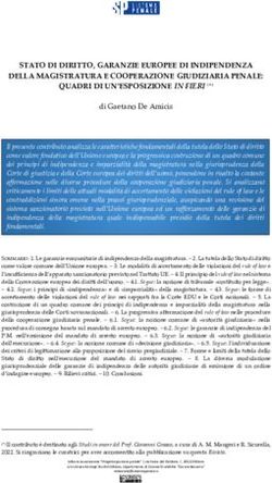 STATO DI DIRITTO, GARANZIE EUROPEE DI INDIPENDENZA DELLA MAGISTRATURA E COOPERAZIONE GIUDIZIARIA PENALE: QUADRI DI UN'ESPOSIZIONE IN FIERI ( )