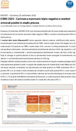 ESMO 2020 - Carcinoma mammario triplo-negativo e recettori ormonali positivi in stadio precoce - Carcinoma mammario triplo-negativo e recettori ...