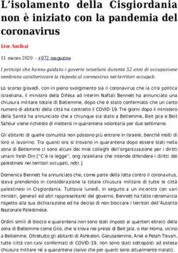 L'isolamento della Cisgiordania non è iniziato con la pandemia del coronavirus - Zeitun