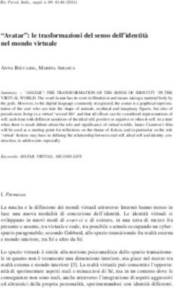 "Avatar": le trasformazioni del senso dell'identità nel mondo virtuale