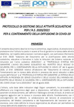 PROTOCOLLO DI GESTIONE DELLE ATTIVIT&Agrave; SCOLASTICHE PER L'A.S. 2020/2021 PER IL CONTENIMENTO DELLA DIFFUSIONE DI COVID-19 - Istituto Comprensivo ...