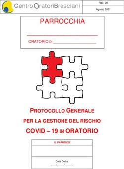 PARROCCHIA - COVID - 19 IN ORATORIO PROTOCOLLO GENERALE PER LA GESTIONE DEL RISCHIO