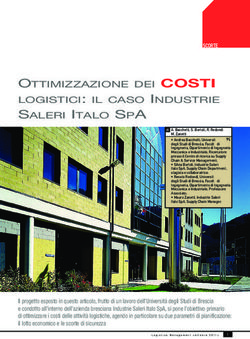 OTTIMIZZAZIONE DEI COSTI LOGISTICI: IL CASO INDUSTRIE SALERI ITALO SPA