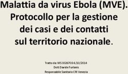Malattia da virus Ebola (MVE). Protocollo per la gestione dei casi e dei contatti sul territorio nazionale - Tratto da: MS 0026708-6/10/2014 Dott ...