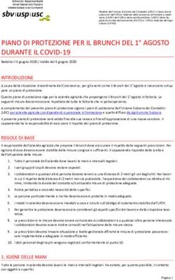 PIANO DI PROTEZIONE PER IL BRUNCH DEL 1 AGOSTO DURANTE IL COVID-19