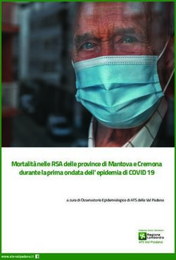 Mortalit&agrave; nelle RSA delle province di Mantova e Cremona durante la prima ondata dell' epidemia di COVID 19 - a cura di Osservatorio Epidemiologico ...