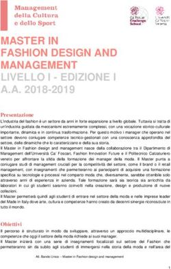MASTER IN FASHION DESIGN AND MANAGEMENT LIVELLO I - EDIZIONE I A.A. 2018-2019 - Ca' Foscari