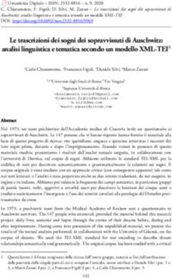 Le trascrizioni dei sogni dei sopravvissuti di Auschwitz: analisi linguistica e tematica secondo un modello XML-TEI1