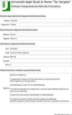 Università degli Studi di Roma "Tor Vergata" Scheda Insegnamento/Attività Formativa