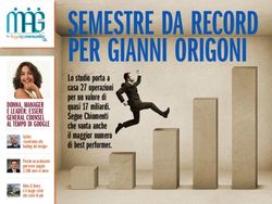 SEMESTRE DA RECORD PER GIANNI ORIGONI - Legalcommunity