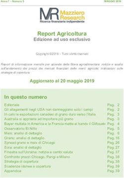 Report Agricoltura Edizione ad uso esclusivo - maggio 2019 Mazziero Research