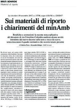 Sui materiali di riporto i chiarimenti del minAmb