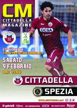 CITTADELLA SPEZIA SABATO 9 FEBBRAIO - ore 15.00