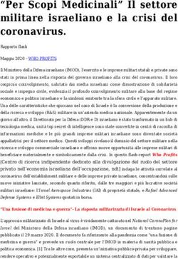 "Per Scopi Medicinali" Il settore militare israeliano e la crisi del coronavirus.
