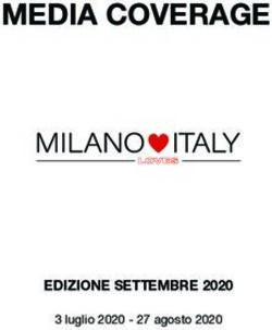 MEDIA COVERAGE - EDIZIONE SETTEMBRE 2020 3 luglio 2020 - 27 agosto 2020 - Milano Loves Italy