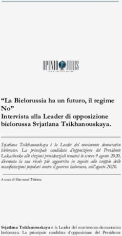 "La Bielorussia ha un futuro, il regime No" Intervista alla Leader di opposizione bielorussa Svjatlana Tsikhanouskaya - Opinio Juris