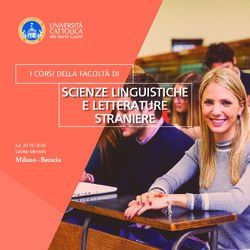 SCIENZE LINGUISTICHE E LETTERATURE STRANIERE - I CORSI DELLA FACOLTÀ DI - Offerta Formativa