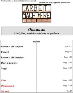 Olocausto Libri, film, musiche e siti che ne parlano - I.I.S.S. Camillo Golgi