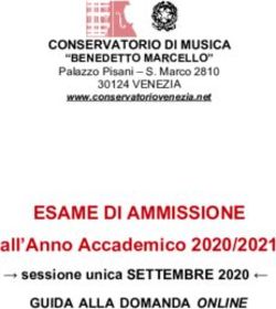 ESAME DI AMMISSIONE all'Anno Accademico 2020/2021 - sessione unica SETTEMBRE 2020