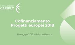 Cofinanziamento Progetti europei 2018 - 11 maggio 2018 - Palazzo Besana - Fondazione Cariplo