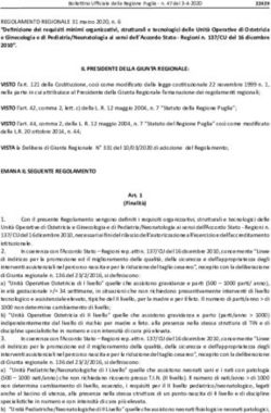 IL PRESIDENTE DELLA GIUNTA REGIONALE: Regione ...