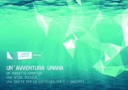 UN'AVVENTURA UMANA UN PROGETTO SPORTIVO UNA SFIDA TECNICA UNA SVOLTA PER LA SOSTENIBILITÀ E L'AMBIENTE