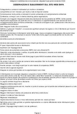 OSSERVAZIONI E SUGGERIMENTI SUL SITO WEB SNPA - SNPA Ambiente