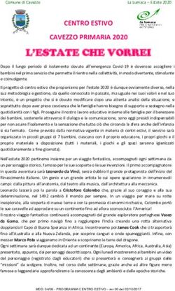 L'ESTATE CHE VORREI CENTRO ESTIVO CAVEZZO PRIMARIA 2020 - Comune di Cavezzo