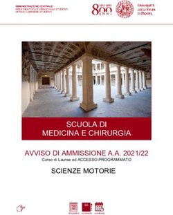 SCUOLA DI MEDICINA E CHIRURGIA AVVISO DI AMMISSIONE A.A. 2021/22 SCIENZE MOTORIE - Corso di Laurea ad ACCESSO PROGRAMMATO - Unipd