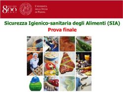Sicurezza Igienico-sanitaria degli Alimenti (SIA) Prova finale - Corso di Studi in