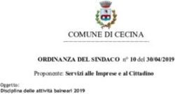 COMUNE DI CECINA ORDINANZA DEL SINDACO n 10 del 30/04/2019 - Proponente: Servizi alle Imprese e al Cittadino