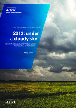 2012: under a cloudy sky - CORPORATE FINANCE - PRIVATE EQUITY Italian Private Equity and Venture Capital market: 2012 performances