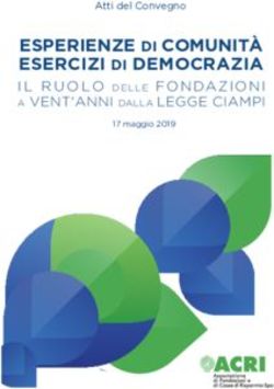 ESPERIENZE DI COMUNITÀ ESERCIZI DI DEMOCRAZIA - IL RUOLO DELLE FONDAZIONI A VENT'ANNI DALLA LEGGE CIAMPI - Acri