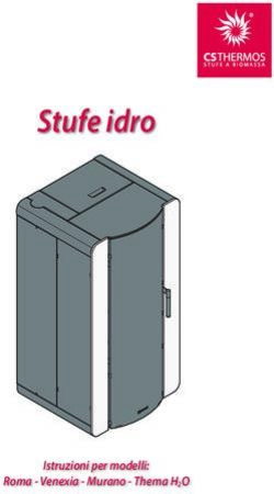 Stufe idro - Istruzioni per modelli: Roma - Venexia - Murano - Thema H2O - CS Thermos