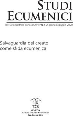 Salvaguardia del creato come sfida ecumenica - rivista trimestrale anno XXXVIII / N. 1-2 gennaio-giugno 2020 - ISE Venezia