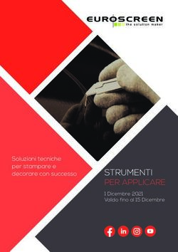 STRUMENTI PER APPLICARE 1 Dicembre 2021 Valido fino al 15 Dicembre - Soluzioni tecniche per stampare e decorare con successo - EUROSCREEN srl