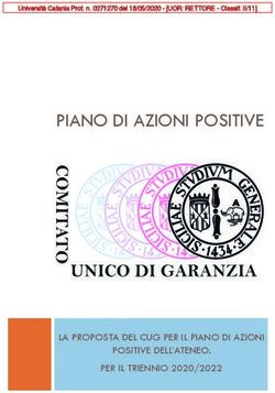 PIANO DI AZIONI POSITIVE - LA PROPOSTA DEL CUG PER IL PIANO DI AZIONI POSITIVE DELL'ATENEO. PER IL TRIENNIO 2020/2022 - Unict