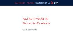 Savi 8210/8220 UC Sistema di cuffie wireless - Guida dell'utente - Poly