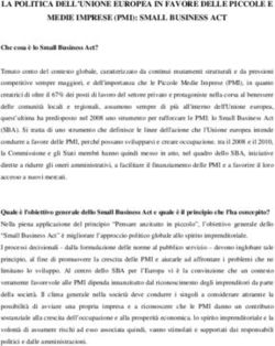 LA POLITICA DELL'UNIONE EUROPEA IN FAVORE DELLE PICCOLE E MEDIE IMPRESE (PMI): SMALL BUSINESS ACT